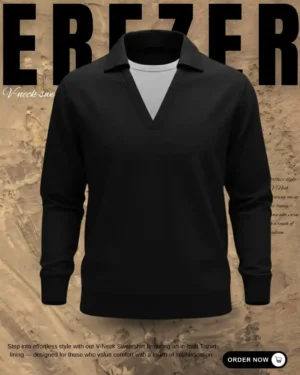 V-neck Sweatshirt (Black-White)